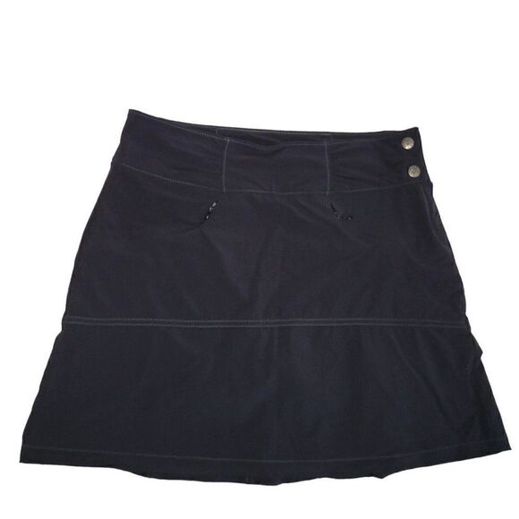 Athleta Skort Womens Size 2 Hit The Trail Skirt Black Mesh Shorts Zip Pockets - Picture 1 of 13